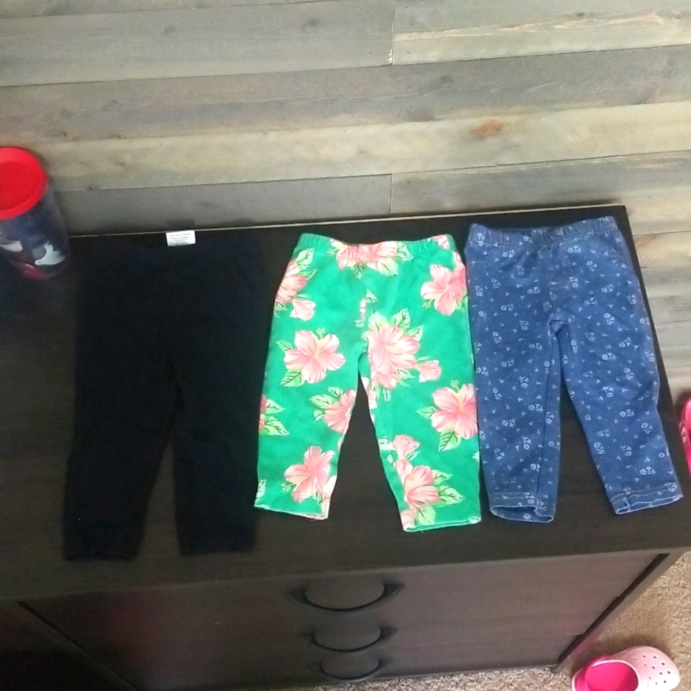3 pairs of pull on pants girls 9M
